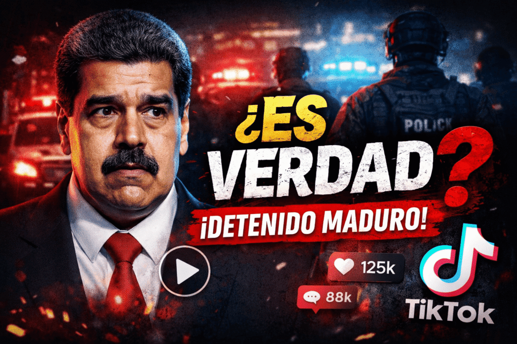 ¿Es verdad que detuvieron a Nicolás Maduro? Imagen ilustrativa del rumor viral en TikTok