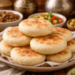 Batbout marroquí casero recién hecho en sartén