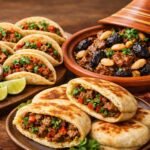 Recetas fáciles para Ramadan: mini tacos, batbot relleno y tajín de carne con ciruelas, presentación gastronómica profesional